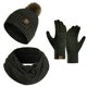 thumbnail image 2 of Sombreros de mujer de moda casual de invierno que mantienen el calor sólido conjunto de gorro de punto bufanda guante mujer sombrero de acrílico, 2 of 6