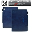 thumbnail image 3 of SaniMore for iPad 10th Generation 10.9" 2022 Wallet Case with Card Slots & Pen Holder [Auto Sleep] PU Leather Magnetic Ciasp Kickstand Shockproof TPU Shell Full-body Protctive Retro Cover, Blue, 3 of 10