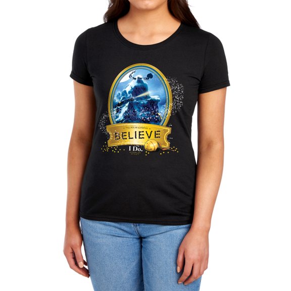 Polar Express True Believer Women's T Shirt, Black, Small