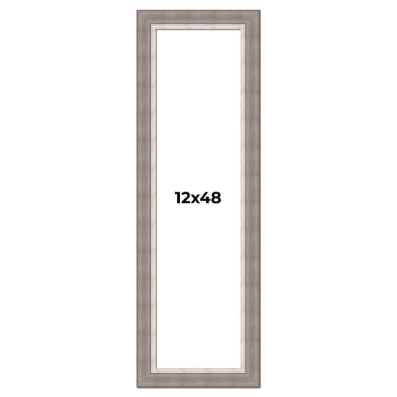 12x48 Frame Grey Real Wood Picture Frame Width 2.75 Inches | Interior Frame Depth 0.5 Inches |