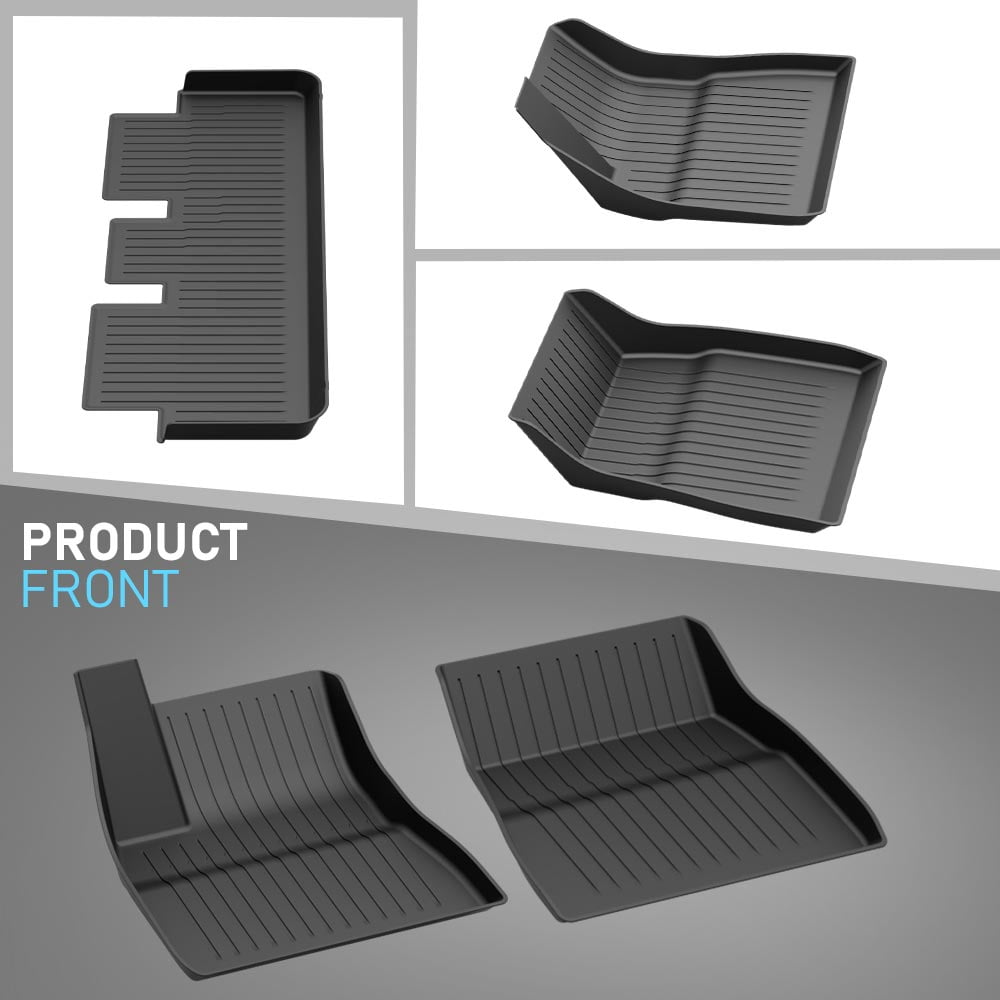 All-Weather Protection 3D Molded TPE Floor Mats Liners 1st & 2nd Row Full Set Fit For 2024-2025 Tesla Model 3 Highland