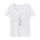 thumbnail image 1 of Camiseta para mujer, disfraz elegante de verano, camisa con cuello redondo para vacaciones, deportes, trabajo, 1 of 7