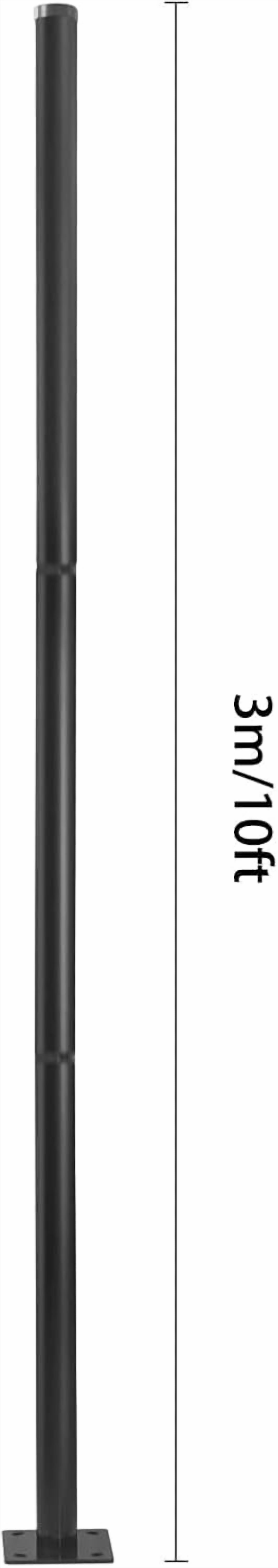 Street Light Pole 10ft Tall Street Lamp Post for Metal Solar Lights Poles with 7.87 inch x 7.87 inch Base for Outdoor Street Light Courtyard Pathway Patio Flag Post