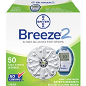 Breeze 2 blood glucose test strip disc (50 count) part no. 1465 (50/box)