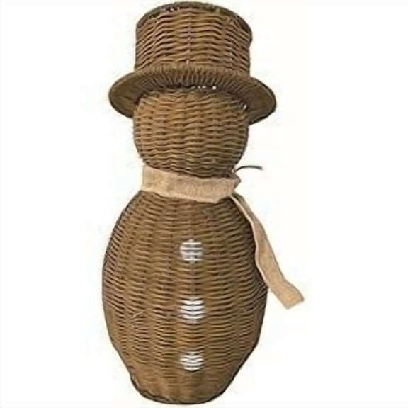 PuSpu Rattan Snowman Wicker Christmas Decoration Snowman Snowmans With Scarf For Home Garden Vintage Winter Centerpiece Table Decor Gift For Party