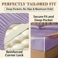 thumbnail image 2 of Amay Satin Silk Fitted Sheet – King Size, Lavender– Deep Pocket 16 Inch, Lightweight Summer Bedding with Sleek Finish for Modern Bedroom, Guest Room, or Dorm, 2 of 6