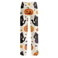 thumbnail image 6 of Pajama Pants for Women Halloween Pumpkin Print Soft Stretch Elastic Waist Sleep Bottoms, 6 of 6