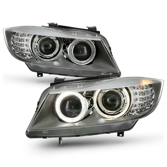 AKKON - Fits 2006-2008 BMW E90 325i 335i 328i 330i Sedan Wagon w/LED Signal Projector Headlights Left Right Pair