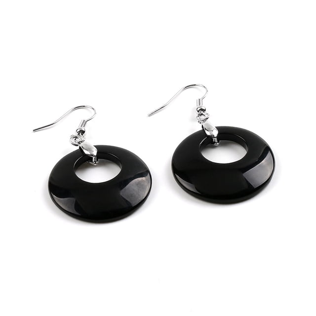Onyx Boucles d'Oreilles en Cristal pour Femmes Pendentif Il de Tigre Rond Creux