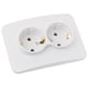 thumbnail image 1 of Toma de corriente de pared de 2 puertos, 250 V, 16 A, tipo alemán, enchufe europeo para uso doméstico (blanco), 1 of 7