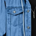 thumbnail image 3 of HAiming Men's Denim Jacket with Removable Hood Multi-pocket Jean Coat Casual Long Sleeve Tendy Outerwear, 3 of 6