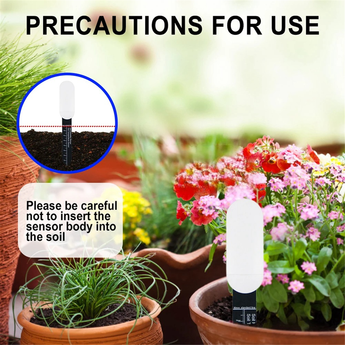 5Pcs Zigbee Smart Soil Sensor Temperature Meter Moisture Humidity Sensor Real-Time Monitoring Plant Monitor Detector