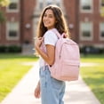 thumbnail image 4 of White Nylon Backpack Large Capacity Travel Rucksack Lightweight Water Resistant Laptop Bag 40cm Minimalist Daypack for College Work Commute Unisex, 4 of 5
