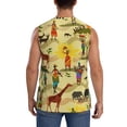 thumbnail image 4 of Fotbe Ethnic African Men's Camiseta sin Mangas Estampada para Hombres, Playera Casual para Gimnasio, Entrenamiento, Playa-3X-Large, 4 of 7