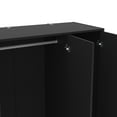 thumbnail image 7 of Polifurniture Denmark 71 in. 3 Door Modern Bedroom Armoire with Shelves & Hanging Rod, Black Wood, 7 of 7