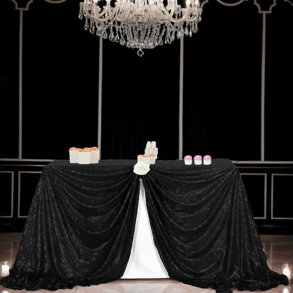 50"x50" Gold Sequin Tablecloth - Waterproof Wedding Party Table Cover - Sparkle Decorative Tablecloth for Birthday Banquet Holiday Events