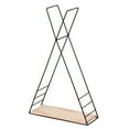 thumbnail image 4 of Estante colgante decorativo para organizar el hogar, estante de almacenamiento de pared de madera con marco de hierro negro, 4 of 8