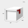 thumbnail image 3 of Post Mount Mailboxes, 9.5 x 9.5 x 19.5 (HxWxD) Large, Galvanized Steel Modern Mailbox, for Daily Letters, Magazines and Packages, Weatherproof with Front Access Door - White, 3 of 14