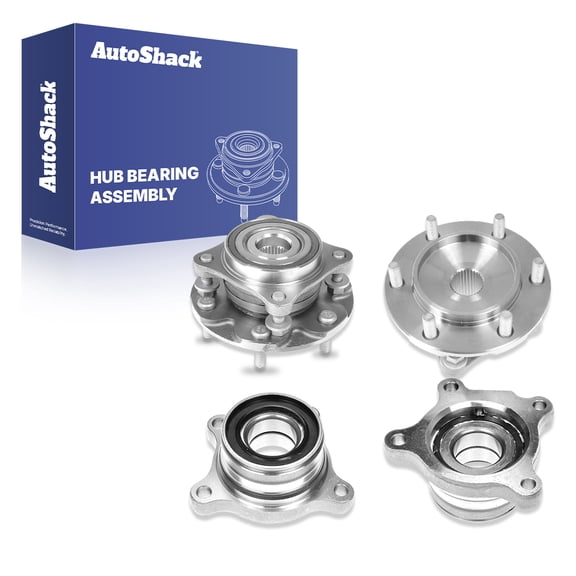 AutoShack Front & Rear Hub Bearing Assemblies for Toyota & Lexus, 4Runner 2003-2023 GX460 2010-2023 FJ Cruiser 2007-2014, 4WD RWD AWD L4 2.7L V6 4.0L V8 4.6L 4.7L - With ABS, 6 | 4-Lug