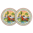 thumbnail image 3 of STP GOODS Running Horse Bone China Dessert Plate Set of 2 in Gift Box 7.5" (19 cm) Vintage Plates Appetizer Plates Salad Plates Serving Plates, Green Yellow, 3 of 11