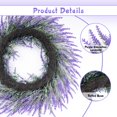 thumbnail image 3 of Corona de lavanda artificial HUZIYAHAN, 60 cm, para puerta de entrada, 3 of 9