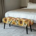 thumbnail image 2 of Whosucclay Sunflower Floral Print Stretch Dining Bench Cover Wear Resistant Bench Slipcovers Breathable Bench Seat Furniture Protector Universal Bench Protectors for Bedroom, Kitchen, 2 of 7