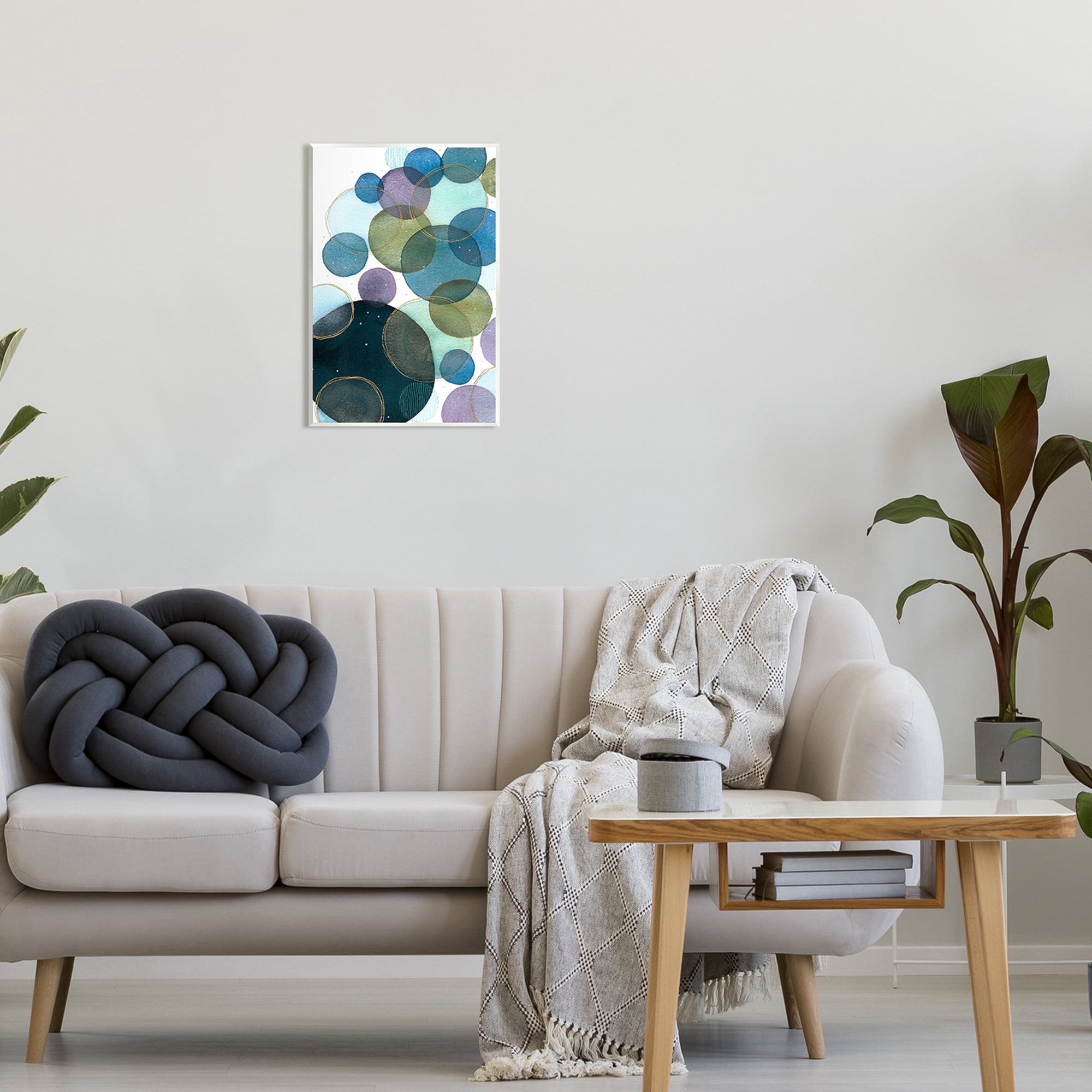 Stupell Industries Varied Overlapping Circles Abstract Painting Unframed Art Print Wall Art, 13 x 19