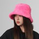 thumbnail image 2 of Sombrero de pescador de imitación de piel de conejo para mujer, Sombrero de Panamá cálido de alta calidad para exteriores, otoño e invierno, nuevo Color sólido, 2 of 5