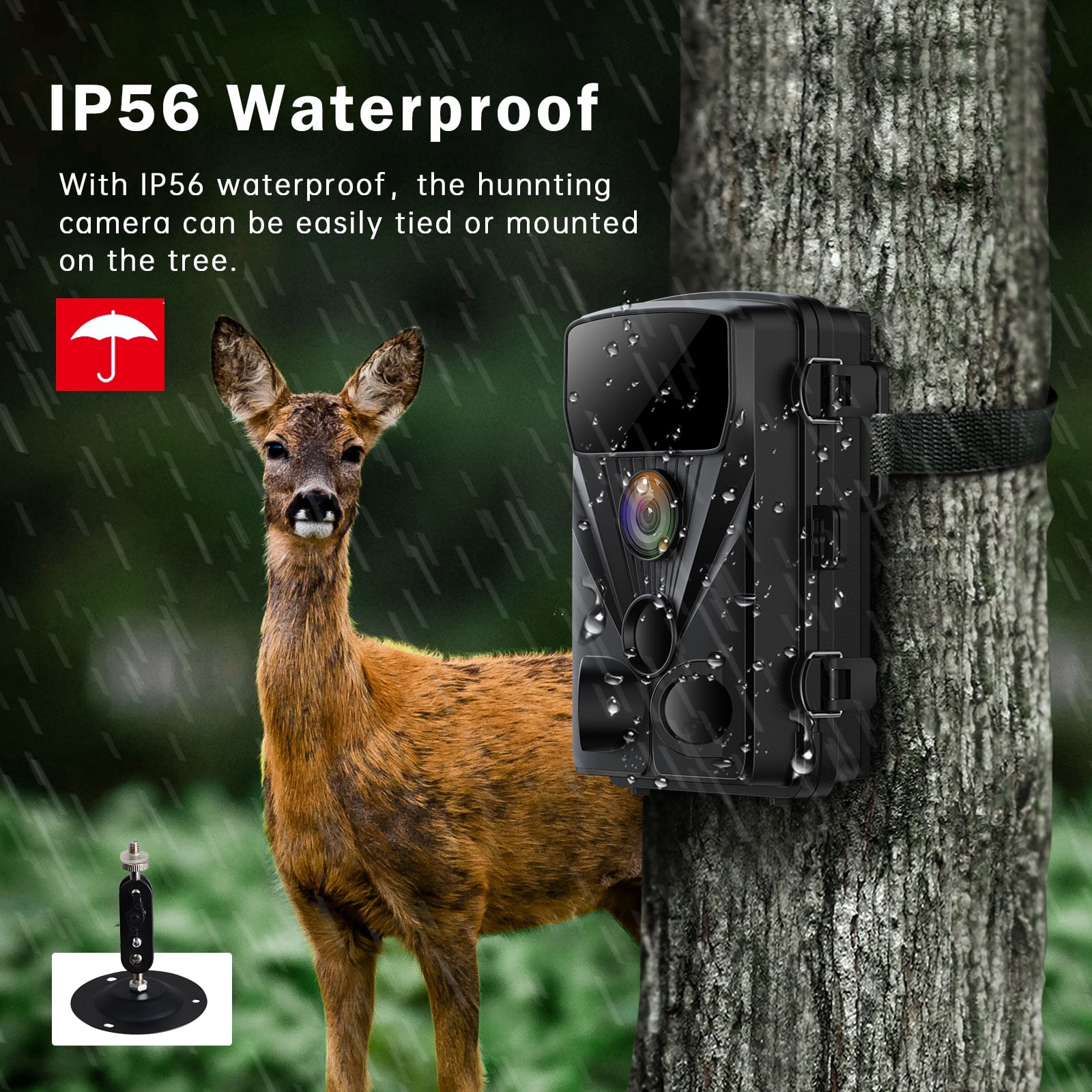 CAMPARK H70A 2 Pack Trail Camera 42MP 4K Deer Hunting Game Camera with Infrared Night Vision Fast Trigger Time Motion Activated Waterproof IP66 120° Wide Angel 2.4" LCD Trail Wildlife Camera