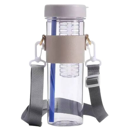 

Hloma 850ml Water Bottle Folding Straw Large Capacity Tea Filter Adjustable Strap Fruit Tea Water Cup for Outdoor