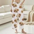 thumbnail image 2 of SwiftWear Cute Puppy Print Brushed Flannel Pajama Pants - Women's Cozy Plus Size Sleepwear & Lounge Pj Bottom Soft Plush with Pockets, Elastic Waist Home Comfort in Multiple Colors Available White, 2 of 5