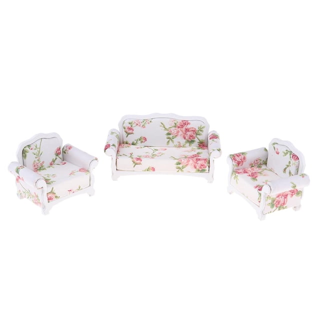Esquirla Vintage European Floral Double / Single Sofa Couch Furniture Model For 1/12