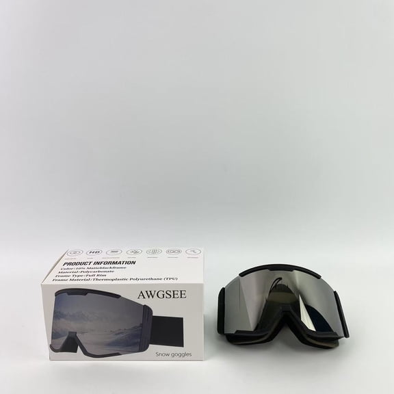 AWGSEE Snow goggles,Ski Goggles - OTG UV Protection Anti fog Snow/Snowboard Goggles for Men Women Adult Youth