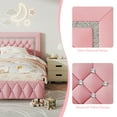 thumbnail image 3 of 4 EVER WINNER Full Size Upholstered Bed with Diamond Headboard and Footboard, Pink, 3 of 6