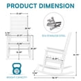 thumbnail image 2 of SERWALL Oversized Outdoor Rocking Chair Set of 2 with Footrest for Adults, HDPE All Weather Patio Rocker for Porch, Garden, Lawn, White, 2 of 5