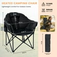 thumbnail image 2 of MOPHOTO Heated Camping Chair with Headrest Pad,Oversized Heated Chair Outdoor Sports,Heated Camp Chair Seat Supports 500 lbs,Heating Folding Chair for Camping,Patio,Picnic, 2 of 8