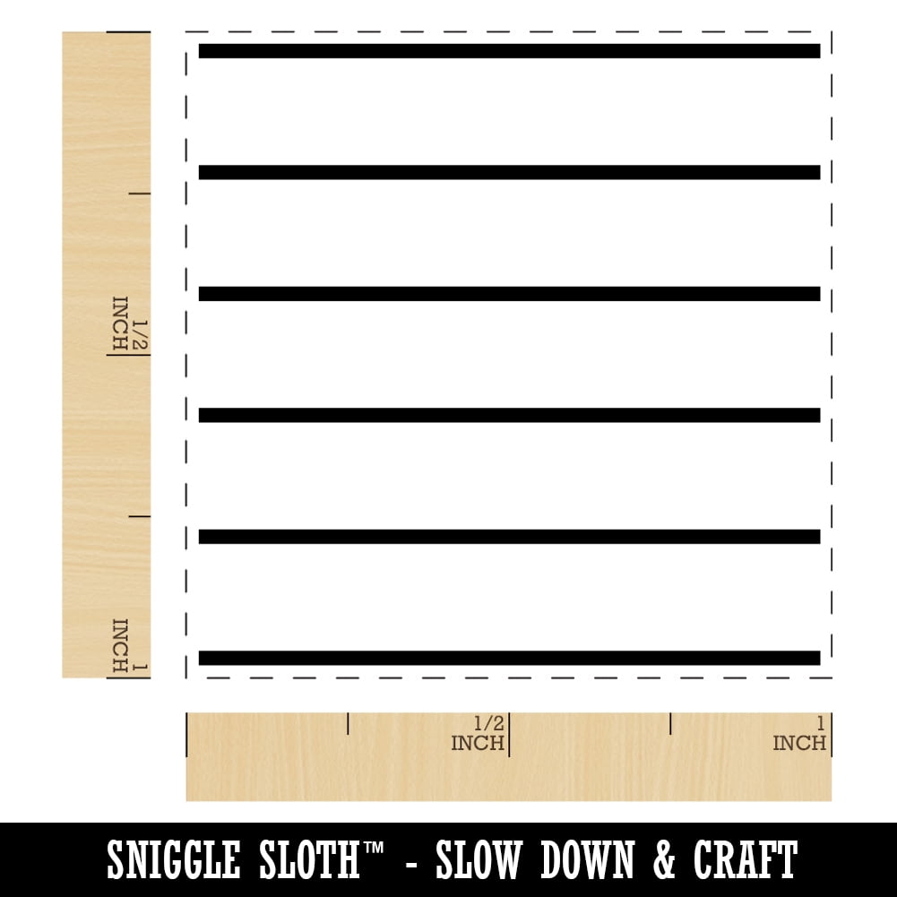 Lines List Journaling Page Things To Do Self-Inking Rubber Stamp Ink Stamper - Black Ink - Small 1 Inch
