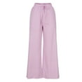 thumbnail image 4 of Women's Pants Under $10 High Rise Staright Leg With Pockets Casual Daily Pocket Elastic Waist Loose Fashion Straight Leg Pants, 4 of 5