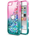 thumbnail image 4 of iPod Touch 7 Case, iPod Touch 6 5 Case with Screen Protector, Nagebee Liquid Glitter Floating Gradient Quicksand Bling Diamond Durable Girls Cute Case for iPod Touch 7th/6th/5th Gen (Pink/Aqua), 4 of 6