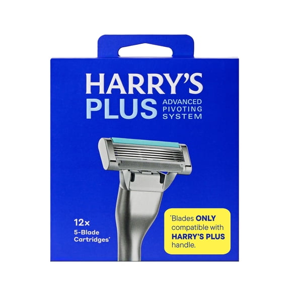 Harry's Plus Men's Razor Blade Refill Cartridges, 12 Count