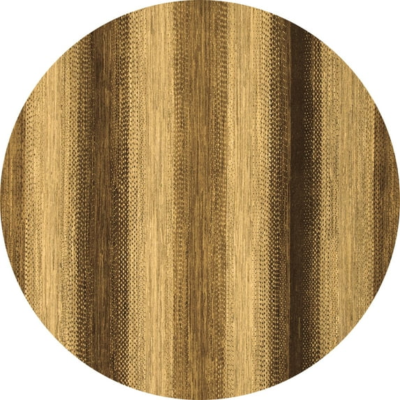 Ahgly Company Indoor Round Abstract Brown Modern Area Rugs, 5' Round