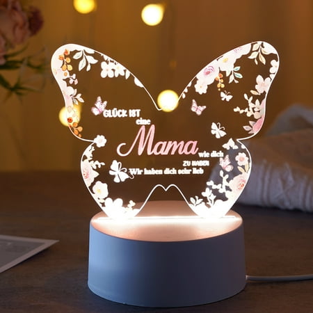 TJT Acrylic Night Light Gift for Mother Gifts for Mom Mothers Day Gifts Birthday Gifts for Mother in Law New Mom Mommy Night Lights from Daughter Son Kids Presents for Mom on Christmas
