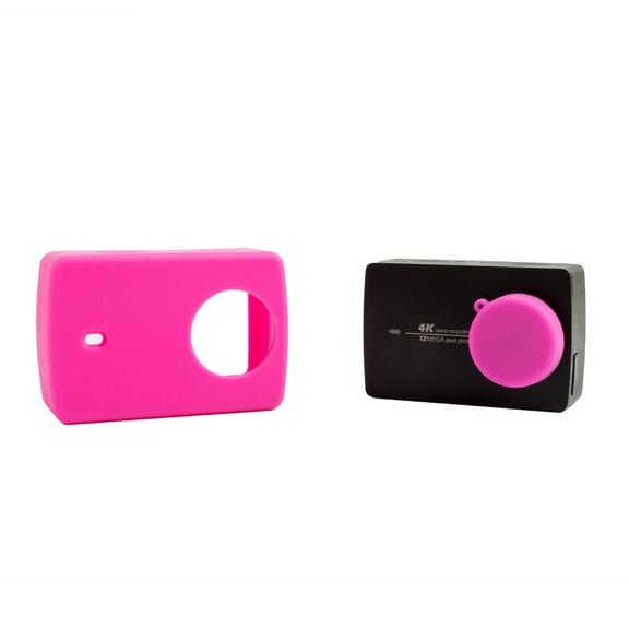 GOOHOCHY 1Pcs 4K Action Camera Protective Cover in Rosy Silicone for Outdoor and Everyday Use