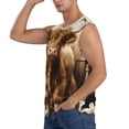 thumbnail image 3 of Lsque Cute Calf Butterflies A Print Men's Cotton Blend Sleeveless Muscle Shirts (S-3XL)- Moisture Wicking, Odor Protection, UPF 30+,Small, 3 of 8
