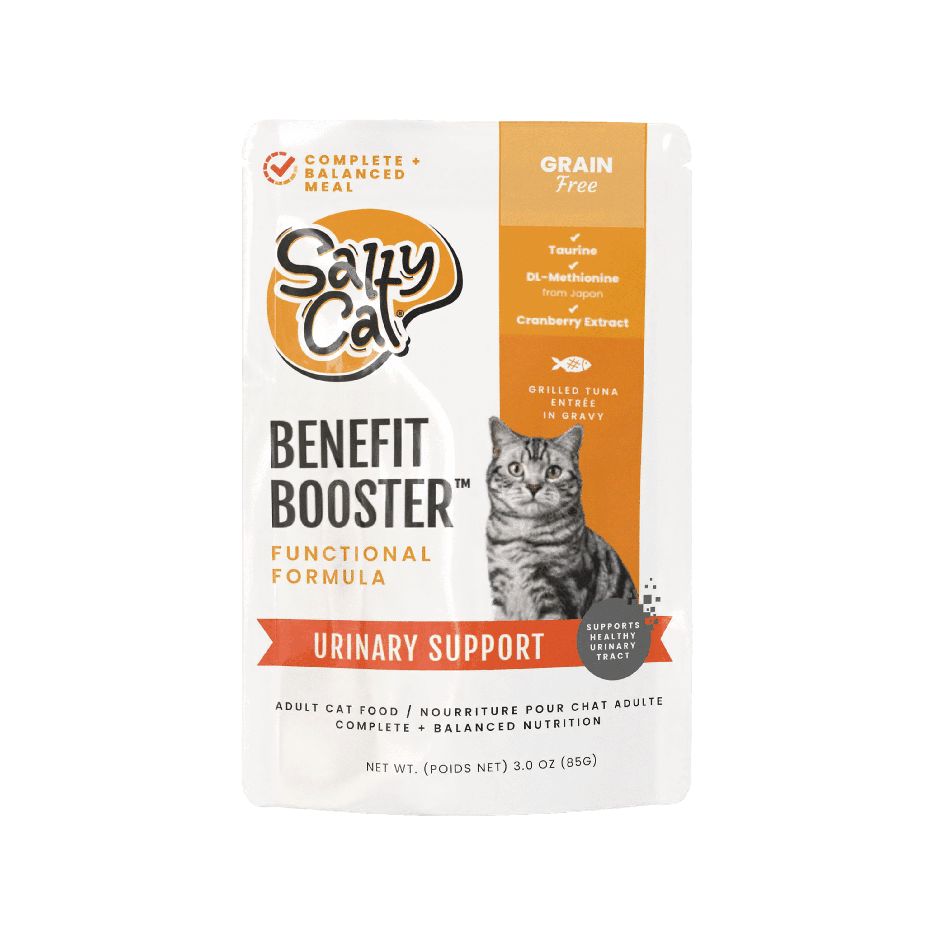 (6 pack) Salty Cat Benefit Booster Urinary Support Grilled Tuna Entrée in Gravy Wet Cat Food, 3 oz. Pouch