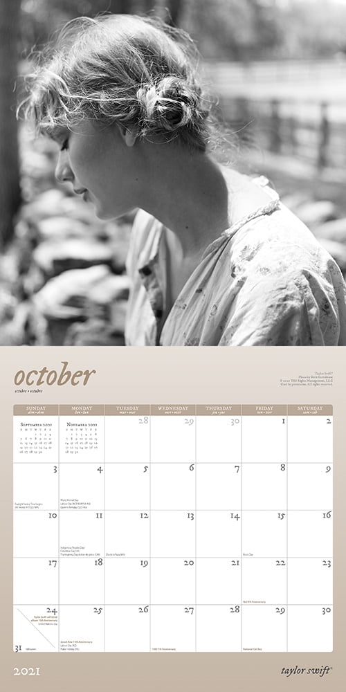 Taylor Swift Official 2022 12" X 12" 18 Months Square Wall Calendar, Music Pop Singer Songwriter Celebrity - Walmart.com