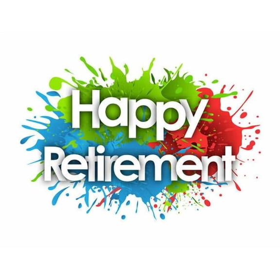 Colorful Happy Retirement Edible Image Cake Topper For Quarter Sheet Cake By TNCT