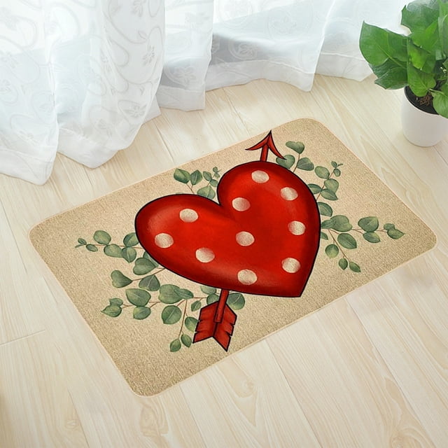 LSLJS Valentines Day Door Mat Valentines Welcome Mats Outdoor for Front Door Valentine Gifts Non Slip Doormat Indoor Entryway Floor Rug for Outside Home Decor, Kitchen Gadgets Gifts for Home Gadgets