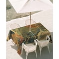 thumbnail image 3 of 60x120 Inch Outdoor Tablecloth with Umbrella Hole Zipper Rectangle Vintage Geometric Rectangular Tablecloths Outside Waterproof Watercolor Abstract Art Patio Table Cloth Cover for Picnic Party, 3 of 8