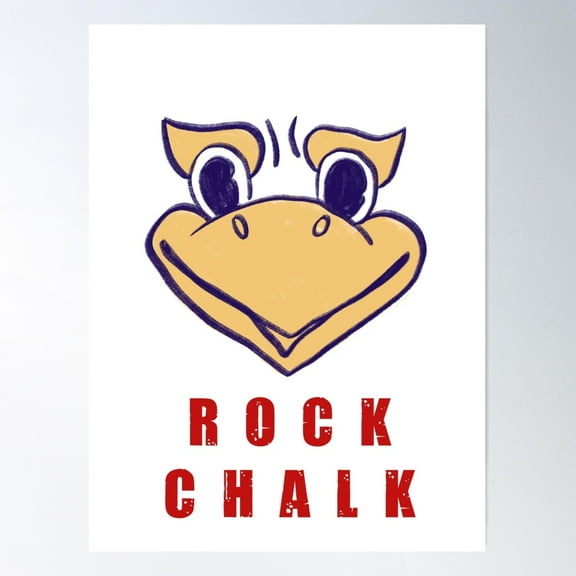 Rock Chalk Jayhawk - Ku Poster Wall Art, Modern Wall Decor, 8x12 UNFRAMED
